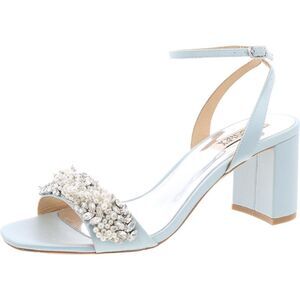 Badgley Mischka Light Blue Embellished Sandals